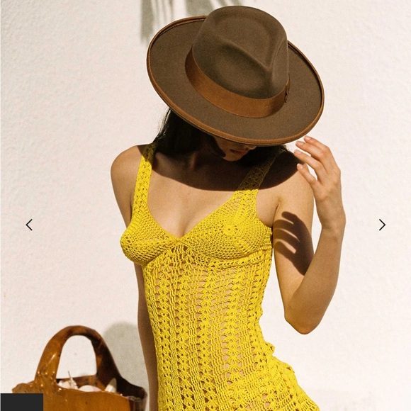 Anthropologie Lack of Color Hat Pierre Teak wool felt fedora Brown Sz M NEW main image 10